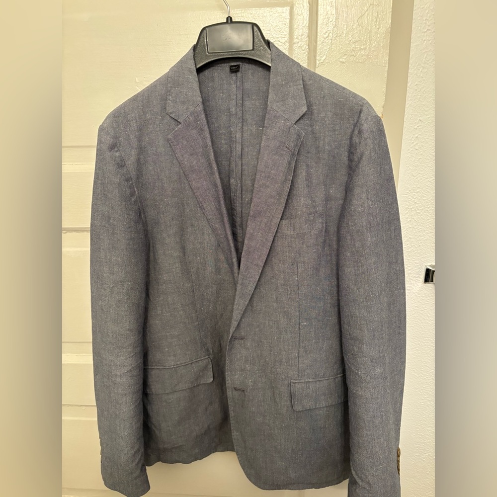 J. Crew Ludlow Slim-fit unstructured suit jacket in cotton-linen 38S Grey